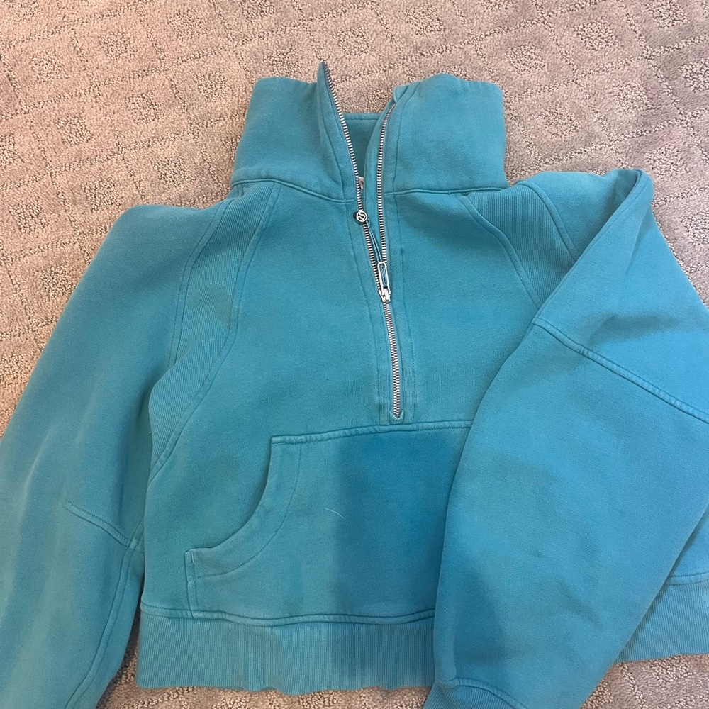 Lululemon blue half zip scuba hoddie